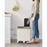 Casa si Gradina - Mobilier - Organizare si depozitare - Cosuri de gunoi - Cos de gunoi dublu 41x32x47 cm, 2x15L, pedale separate, capac soft-close si galeata detasabila, bej si negru - Infinity.ro