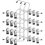 Casa si Gradina - Mobilier - Organizare si depozitare - Umerase si valeti - Set de 3 umerase pentru pantaloni, capacitate 4 perechi per umeras, 32cm, argintiu - Infinity.ro