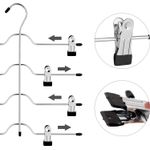 Casa si Gradina - Mobilier - Organizare si depozitare - Umerase si valeti - Set de 3 umerase pentru pantaloni, capacitate 4 perechi per umeras, 32cm, argintiu - Infinity.ro