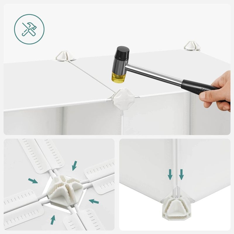 Casa si Gradina - Mobilier - Mobilier copii - Mobilier camera copiilor - Dulap modular de depozitare jucarii, 16 cuburi cu usi, 123x31x123cm, alb - Infinity.ro