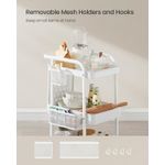 Casa si Gradina - Mobilier - Comode si corpuri - Corpuri bucatarie - Raft de depozitare mobil tip carucior rulant, pentru baie sau bucatarie, cadru otel, 32x43x74 cm, alb - Infinity.ro
