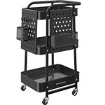 Casa si Gradina - Mobilier - Comode si corpuri - Corpuri bucatarie - Raft de depozitare mobil tip carucior rulant, pentru baie sau bucatarie, cadru otel, 32x43x74 cm, negru - Infinity.ro