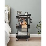 Casa si Gradina - Mobilier - Comode si corpuri - Corpuri bucatarie - Raft de depozitare mobil tip carucior rulant, pentru baie sau bucatarie, cadru otel, 32x43x74 cm, negru - Infinity.ro