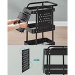 Casa si Gradina - Mobilier - Comode si corpuri - Corpuri bucatarie - Raft de depozitare mobil tip carucior rulant, pentru baie sau bucatarie, cadru otel, 32x43x74 cm, negru - Infinity.ro