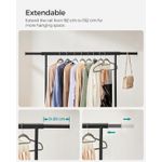 Casa si Gradina - Mobilier - Organizare si depozitare - Cuiere - Suport pentru haine cu sina superioara extensibila, pe roti, reglabil pe latime, 45x(92-132)x160cm, negru - Infinity.ro