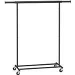 Casa si Gradina - Mobilier - Organizare si depozitare - Cuiere - Suport pentru haine cu sina superioara extensibila, pe roti, reglabil pe latime, 45x(92-132)x160cm, negru - Infinity.ro