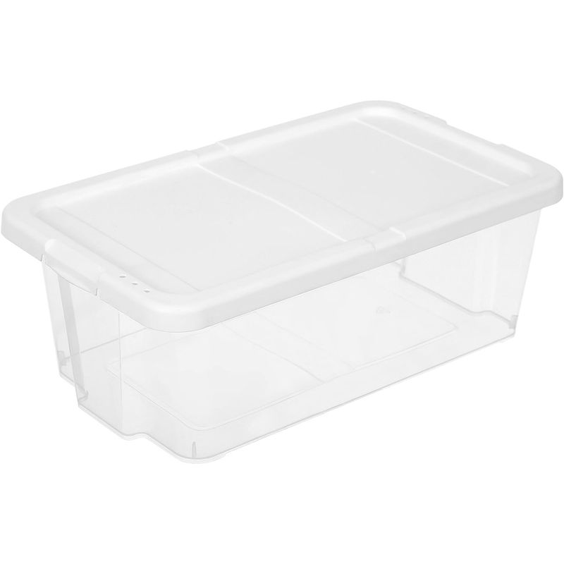 Casa si Gradina - Mobilier - Organizare si depozitare - Organizatoare pentru sertare si dulapuri - Set 12 cutii de depozitare pantofi, stivuibile, cu capac din plastic, pentru pantofi pana la marimea 41 - Infinity.ro
