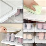 Casa si Gradina - Mobilier - Organizare si depozitare - Organizatoare pentru sertare si dulapuri - Set 12 cutii de depozitare pantofi, stivuibile, cu capac din plastic, pentru pantofi pana la marimea 41 - Infinity.ro