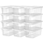 Casa si Gradina - Mobilier - Organizare si depozitare - Organizatoare pentru sertare si dulapuri - Set 12 cutii de depozitare pantofi, stivuibile, cu capac din plastic, pentru pantofi pana la marimea 41 - Infinity.ro