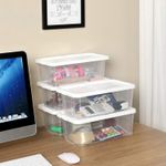Casa si Gradina - Mobilier - Organizare si depozitare - Organizatoare pentru sertare si dulapuri - Set 12 cutii de depozitare pantofi, stivuibile, cu capac din plastic, pentru pantofi pana la marimea 41 - Infinity.ro