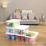 Casa si Gradina - Mobilier - Organizare si depozitare - Organizatoare pentru sertare si dulapuri - Set 12 cutii de depozitare pantofi, stivuibile, cu capac din plastic, pentru pantofi pana la marimea 41 - Infinity.ro