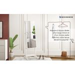 Casa si Gradina - Decoratiuni - Oglinzi - Oglinda de podea cu suport, din MDF, spatiu de depozitare, 41x37x152 cm, alb - Infinity.ro