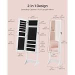 Casa si Gradina - Decoratiuni - Oglinzi - Oglinda de podea cu suport, din MDF, spatiu de depozitare, 41x37x152 cm, alb - Infinity.ro