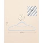 Casa si Gradina - Mobilier - Organizare si depozitare - Umerase si valeti - Set de 50 de umerase pentru haine, anti-alunecare cu catifea, bara de cravata si carlig pivotant, 43,5 cm, alb - Infinity.ro