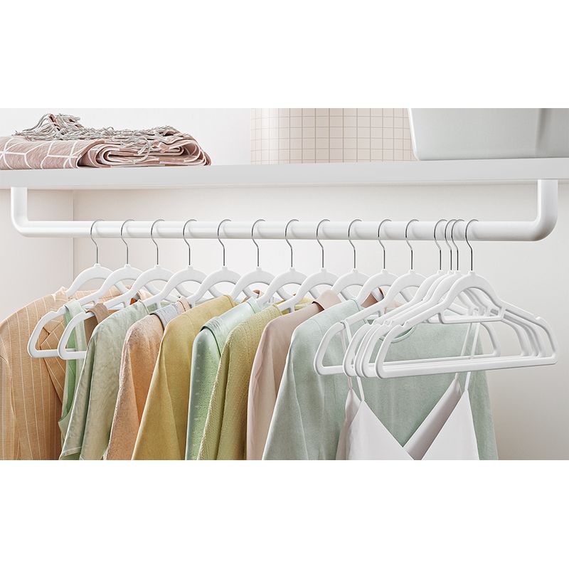 Casa si Gradina - Mobilier - Organizare si depozitare - Umerase si valeti - Set de 50 de umerase pentru haine, anti-alunecare cu catifea, bara de cravata si carlig pivotant, 43,5 cm, alb - Infinity.ro