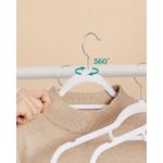Casa si Gradina - Mobilier - Organizare si depozitare - Umerase si valeti - Set de 50 de umerase pentru haine, anti-alunecare cu catifea, bara de cravata si carlig pivotant, 43,5 cm, alb - Infinity.ro