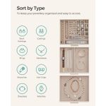 Casa si Gradina - Mobilier - Organizare si depozitare - Cutii depozitare - Cutie de bijuterii cu 3 nivele, 2 sertare, capac din sticla, 20x23x14cm, alb si auriu - Infinity.ro