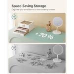 Casa si Gradina - Mobilier - Organizare si depozitare - Cutii depozitare - Cutie de bijuterii cu 3 nivele, 2 sertare, capac din sticla, 20x23x14cm, alb si auriu - Infinity.ro