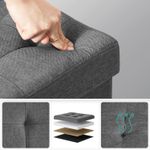 Casa si Gradina - Mobilier - Scaune si fotolii - Tabureti - Taburet cu sezut moale, spatiu de depozitare, maxim 300kg, 38x38x38cm, gri inchis - Infinity.ro