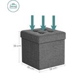 Casa si Gradina - Mobilier - Scaune si fotolii - Tabureti - Taburet cu sezut moale, spatiu de depozitare, maxim 300kg, 38x38x38cm, gri inchis - Infinity.ro