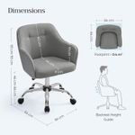 Casa si Gradina - Mobilier - Scaune si fotolii - Scaune - Scaun de birou ergonomic, inaltime reglabila, 65x69x(83-93) cm, gri - Infinity.ro