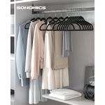 Casa si Gradina - Mobilier - Organizare si depozitare - Umerase si valeti - Set de 50 de umerase pentru haine, anti-alunecare cu catifea, bara de cravata si carlig pivotant, 43,5 cm, negru - Infinity.ro