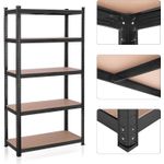Casa si Gradina - Mobilier - Biblioteci si rafturi - Rafturi - Raft de depozitare metalic, cu rafturi din MDF, 5 polite, max. 875 kg, 180x90x40cm, negru - Infinity.ro