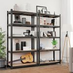 Casa si Gradina - Mobilier - Biblioteci si rafturi - Rafturi - Raft de depozitare metalic, cu rafturi din MDF, 5 polite, max. 875 kg, 180x90x40cm, negru - Infinity.ro