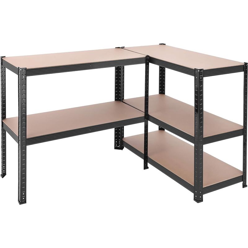 Casa si Gradina - Mobilier - Biblioteci si rafturi - Rafturi - Raft de depozitare metalic, cu rafturi din MDF, 5 polite, max. 875 kg, 180x90x40cm, negru - Infinity.ro