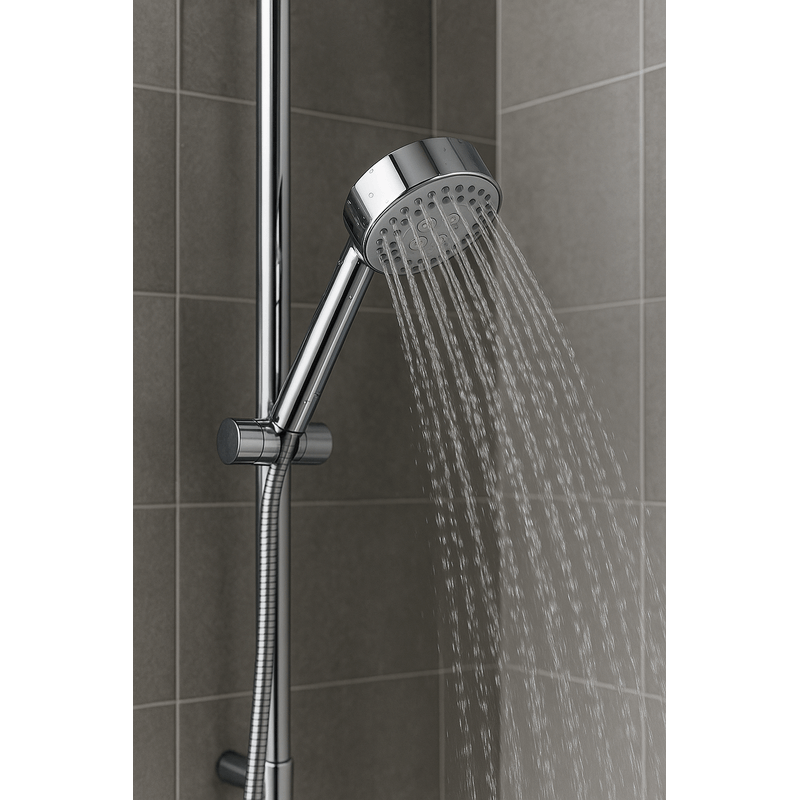 Casa si Gradina - Sanitare - Lavoar baie si accesorii - Accesorii baterii sanitare - Set para dus cu suport fix Remer Rubinetterie 319MOX, 3 functii, montaj pe perete, finisaj crom lucios, alama - Infinity.ro