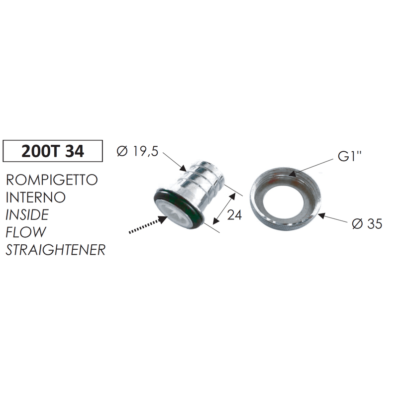 Casa si Gradina - Sanitare - Instalatii hidro - Robineti - Robinet unghiular Remer Rubinetterie 200T34, 3/4", alama cromata, montaj aparent, finisaj lucios - Infinity.ro