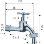 Casa si Gradina - Sanitare - Instalatii hidro - Robineti - Robinet unghiular Remer Rubinetterie 200T34, 3/4", alama cromata, montaj aparent, finisaj lucios - Infinity.ro