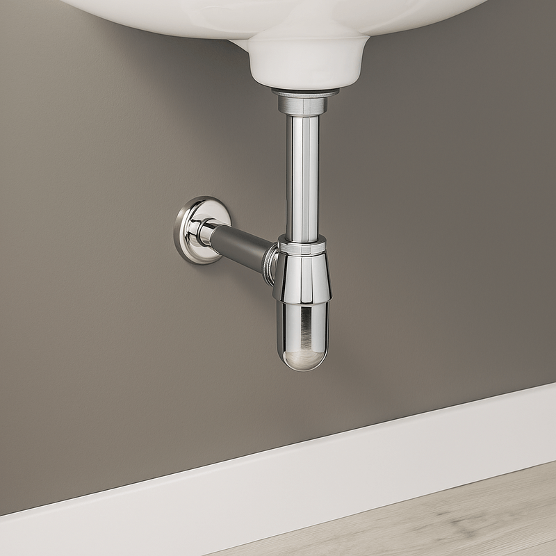 Casa si Gradina - Sanitare - Lavoar baie si accesorii - Accesorii baterii sanitare - Sifon lavoar metalic Remer Rubinetterie 973Z114, racord 1"1/4, lungime 250 mm, alama si zamac cromat - Infinity.ro