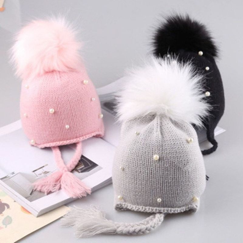 Fashion, accesorii si bijuterii - Copii - Accesorii copii - Caciuli si palarii copii - Caciulita lora cu perlute drool (culoare: gri) - Infinity.ro
