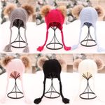 Fashion, accesorii si bijuterii - Copii - Accesorii copii - Caciuli si palarii copii - Caciulita Eva cu 2 pampoane Drool (Culoare: Negru) - Infinity.ro