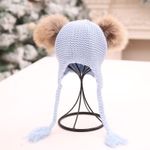 Fashion, accesorii si bijuterii - Copii - Accesorii copii - Caciuli si palarii copii - Caciulita Eva cu 2 pampoane Drool (Culoare: Negru) - Infinity.ro