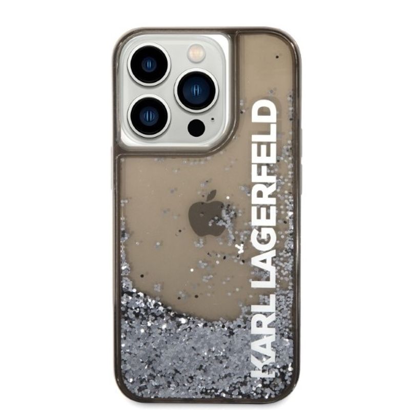 Laptop, Telefoane si Tablete - Telefoane mobile si accesorii - Accesorii Telefoane - Huse telefoane - Husa pentru iPhone 14 Pro - Karl Lagerfeld Hardcase Liquid Glitter (KLHCP14LLCKVK) - Elong - Infinity.ro