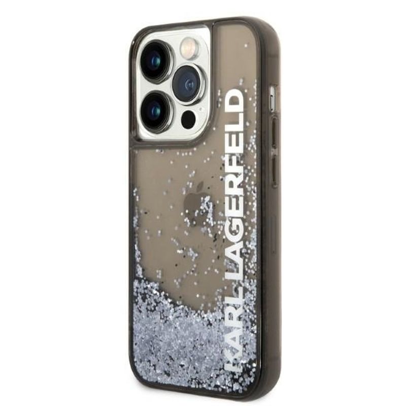 Laptop, Telefoane si Tablete - Telefoane mobile si accesorii - Accesorii Telefoane - Huse telefoane - Husa pentru iPhone 14 Pro - Karl Lagerfeld Hardcase Liquid Glitter (KLHCP14LLCKVK) - Elong - Infinity.ro