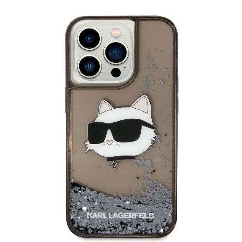 Laptop, Telefoane si Tablete - Telefoane mobile si accesorii - Accesorii Telefoane - Huse telefoane - Husa pentru iPhone 14 Pro - Karl Lagerfeld Hardcase Glitter (KLHCP14LLNCHCK) - Choupette Head - Infinity.ro