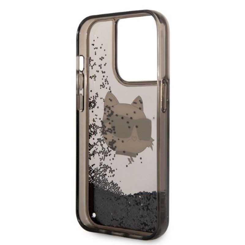 Laptop, Telefoane si Tablete - Telefoane mobile si accesorii - Accesorii Telefoane - Huse telefoane - Husa pentru iPhone 14 Pro - Karl Lagerfeld Hardcase Glitter (KLHCP14LLNCHCK) - Choupette Head - Infinity.ro