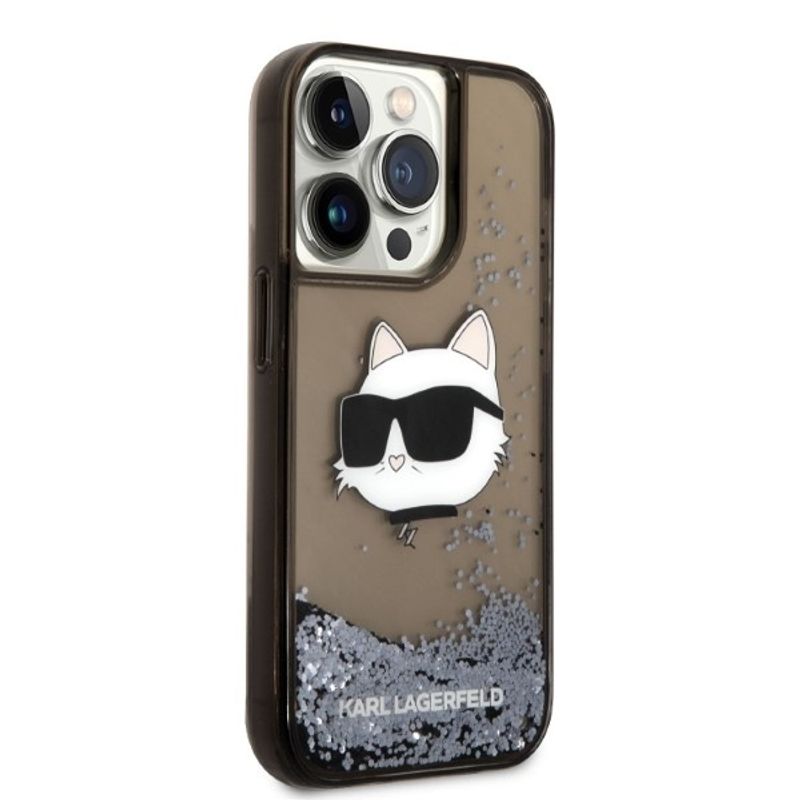 Laptop, Telefoane si Tablete - Telefoane mobile si accesorii - Accesorii Telefoane - Huse telefoane - Husa pentru iPhone 14 Pro - Karl Lagerfeld Hardcase Glitter (KLHCP14LLNCHCK) - Choupette Head - Infinity.ro