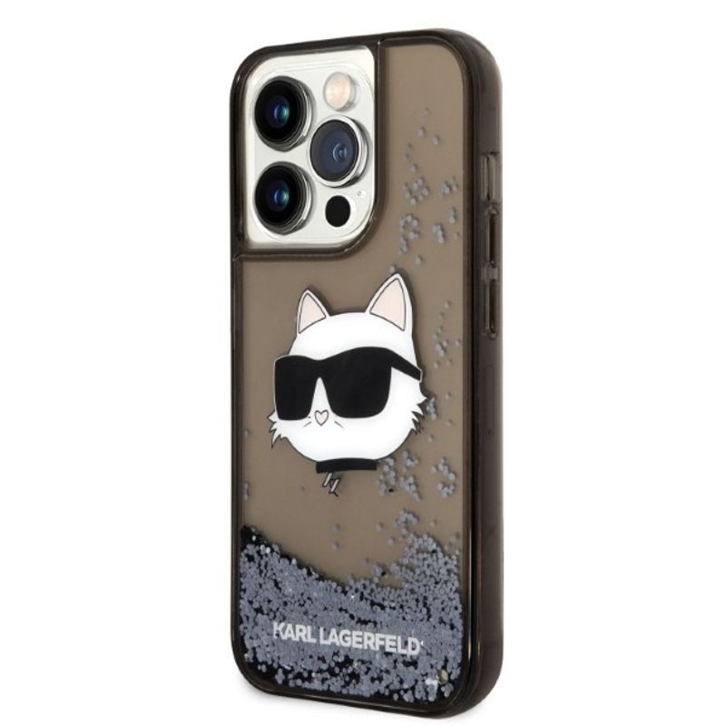 Laptop, Telefoane si Tablete - Telefoane mobile si accesorii - Accesorii Telefoane - Huse telefoane - Husa pentru iPhone 14 Pro - Karl Lagerfeld Hardcase Glitter (KLHCP14LLNCHCK) - Choupette Head - Infinity.ro