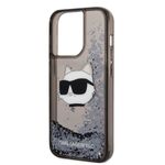 Laptop, Telefoane si Tablete - Telefoane mobile si accesorii - Accesorii Telefoane - Huse telefoane - Husa pentru iPhone 14 Pro - Karl Lagerfeld Hardcase Glitter (KLHCP14LLNCHCK) - Choupette Head - Infinity.ro