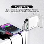 Laptop, Telefoane si Tablete - Telefoane mobile si accesorii - Accesorii Telefoane - Incarcatoare telefoane - Incarcator Priza 4 x USB, 4 X Type-C, Fast Charging, 65W - Techsuit (CHPD224) - Black - Infinity.ro