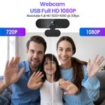 PC, gaming si accesorii - Periferice PC - Camere Web - Camera Web Full HD 1080P 30fps Auto-Focus Microfon Reducere Zgomot, Unghi 120°, Rotatie 360°, HDR, USB, Trepied - Infinity.ro