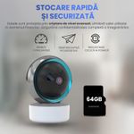 Casa si Gradina - Mobilier - Mobilier copii - Monitoare video copii - Camera Rotativa Wireless Full HD 1080p 360° Vedere Nocturna Detectare Miscare Audio Bidirectional Card 64GB - Infinity.ro