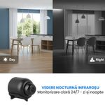 Laptop, Telefoane si Tablete - Wearables si gadgeturi - Gadgeturi - Dispozitive spionaj - Mini Camera Spion WiFi Full HD 1080P Card 16GB Unghi 140° Detectare AI Miscare Vedere Nocturna 10m Alerte Push 30mm - Infinity.ro