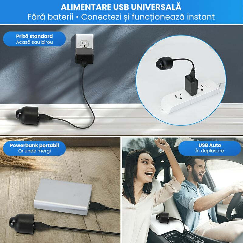 Laptop, Telefoane si Tablete - Wearables si gadgeturi - Gadgeturi - Dispozitive spionaj - Mini Camera Spion WiFi Full HD 1080P Card 16GB Unghi 140° Detectare AI Miscare Vedere Nocturna 10m Alerte Push 30mm - Infinity.ro