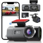 Auto si Moto - Electronice auto - Camere auto si DVR - Camera Auto DVR 4K Fata Spate WiFi Card 128GB, WDR Vedere Nocturna, G-Sensor, Parking 24H, Unghi 170°, Marsarier - Infinity.ro
