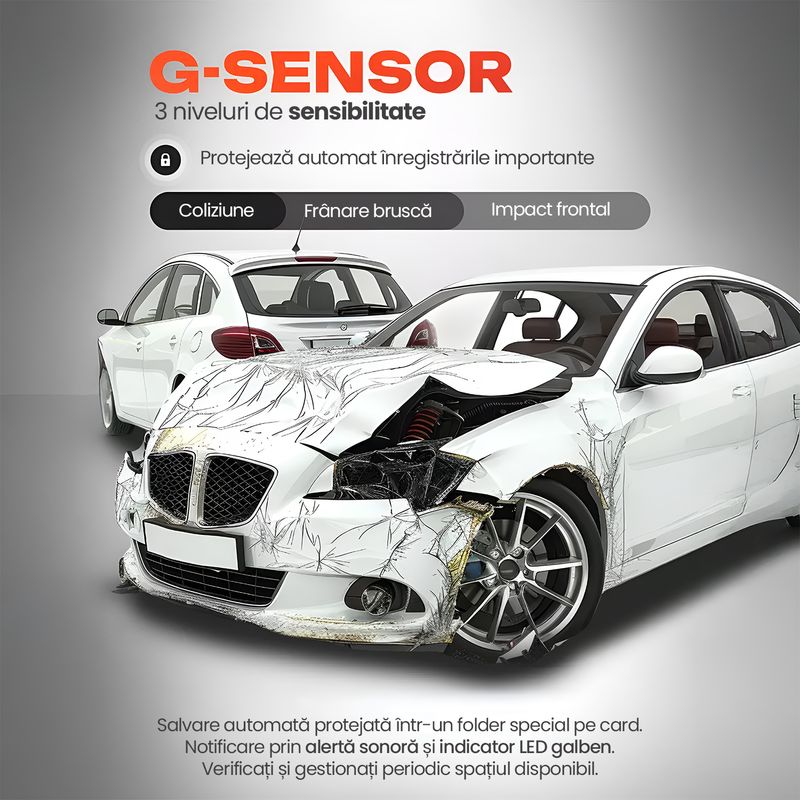 Auto si Moto - Electronice auto - Camere auto si DVR - Camera Auto DVR 4K Fata Spate WiFi Card 128GB, WDR Vedere Nocturna, G-Sensor, Parking 24H, Unghi 170°, Marsarier - Infinity.ro